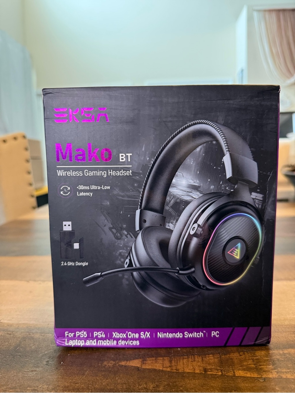 Mako BT Wireless Gaming On-Ear Headset — Black with RGB Accent